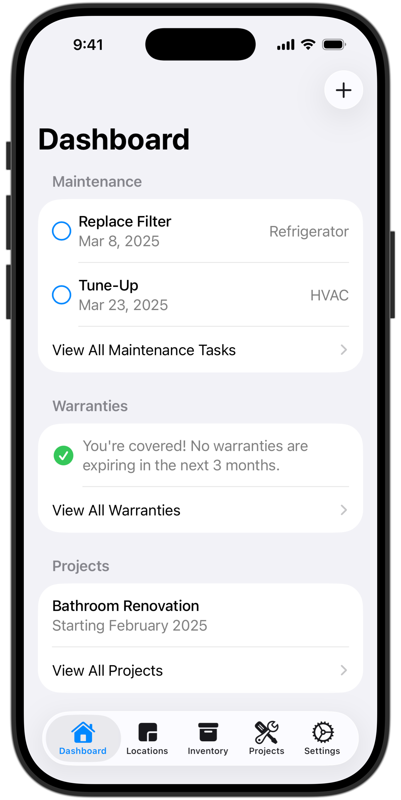 House Manager iOS App Screenshot